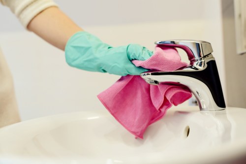 Local cleaners preparing a refurbished room in Uxbridge