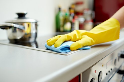 Local Airbnb cleaner preparing a furnished rental in Uxbridge